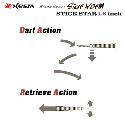 Xesta Black Star Worm Stick Star 1.6" | Силикон для LRF