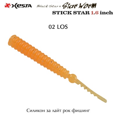 Xesta Star Worm Stick Star 1.6" LRF Soft Bait | 02 LOS