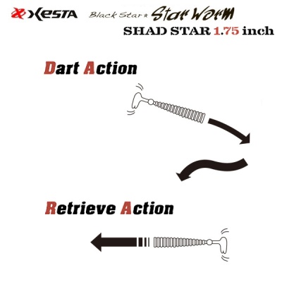Xesta Star Worm Shad Star 1.75" | Light Rock Fishing Soft Bait