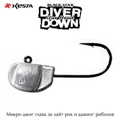 Xesta Black Star Head Diver Down | Light Game Jig Heads