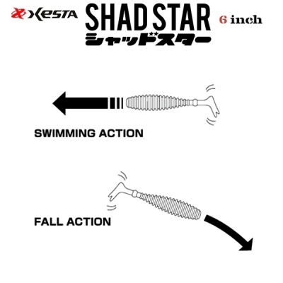 Xesta Star Worm Shad Star 6" | Light Rock Fishing Soft Bait