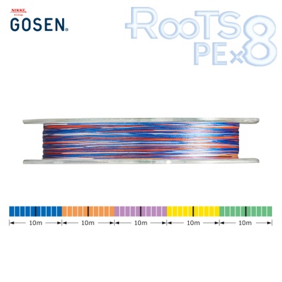 Плетено влакно Gosen ROOTS PE X8 200m | Многоцветно