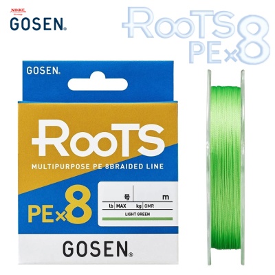 Gosen ROOTS PE X8 | Multipurpose Braided Line 150m Light Green 