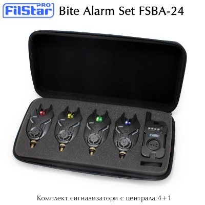 Bait Alarm Set Filstar FSBA-24 | 4 bite alarms +1 receiver