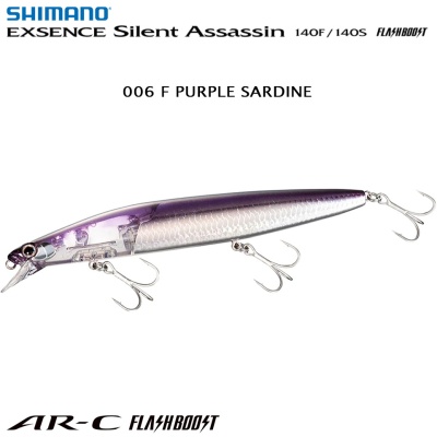 Shimano Exsence Silent Assassin 140S Flash Boost | 006 F PURPLE SARDINE