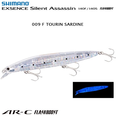 Shimano Exsence Silent Assassin 140S Flash Boost | 009 F TOURIN SARDINE