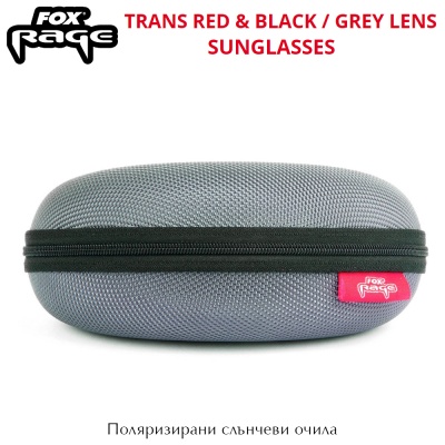 Fox Rage Transparent Red & Black / Grey Lens Sunglasses | Case