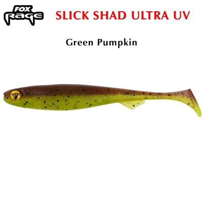Fox Rage Slick Shad Ultra UV | Green Pumpkin