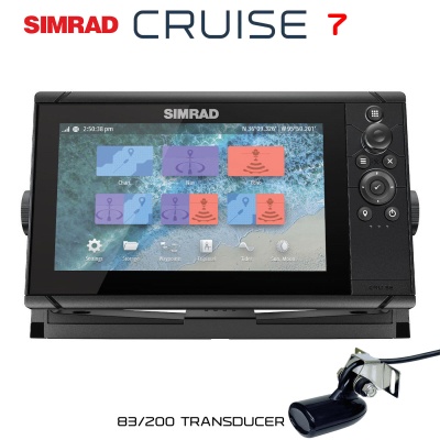 Simrad Cruise 7 | Fishfinder Chartplotter with 83/200 kHz Transducer