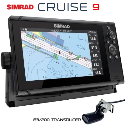 Simrad Cruise 9 | Fishfinder Chartplotter with 83/200 kHz Transducer