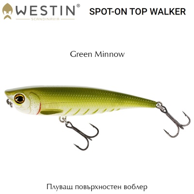 Воблер Westin Spot-On Top Walker 10cm | Green Minnow