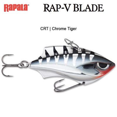 Rapala Rap-V Blade | Blade Bait - Lipless Crankbait Hybrid | Chrome Tiger CRT