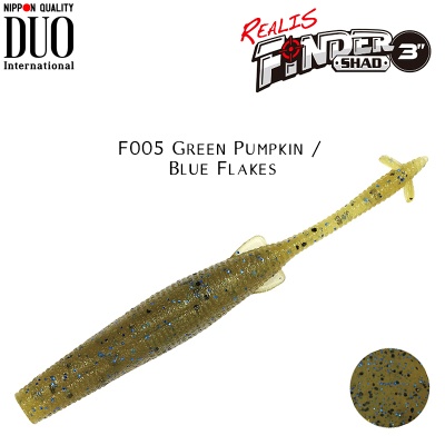 DUO Realis Finder Shad | F005 Green Pumpkin / Blue Flakes