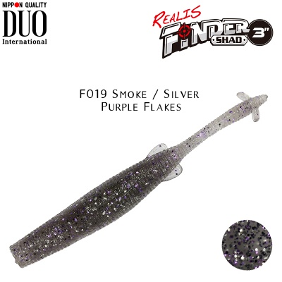 DUO Realis Finder Shad | F019 Smoke / Silver Purple Flakes