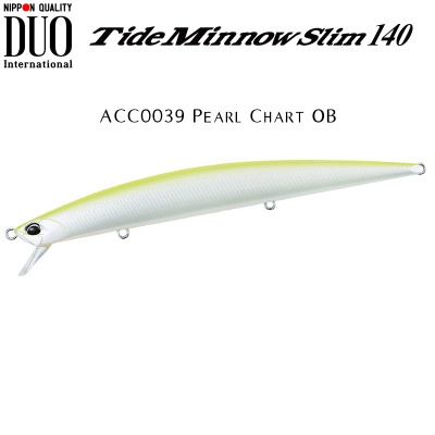 DUO Tide Minnow Slim 140 | ACC0039 Pearl Chart OB