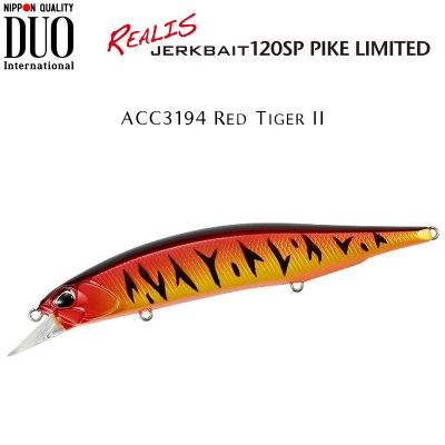 DUO Realis Jerkbait 120SP PIKE Limited | ACC3194 Red Tiger II