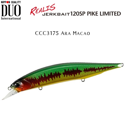 DUO Realis Jerkbait 120SP PIKE Limited | CCC3175 Ara Macao