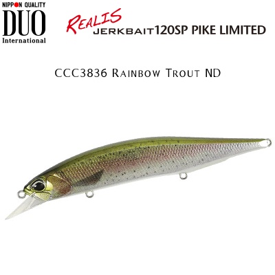 DUO Realis Jerkbait 120SP PIKE Limited | CCC3836 Rainbow Trout ND