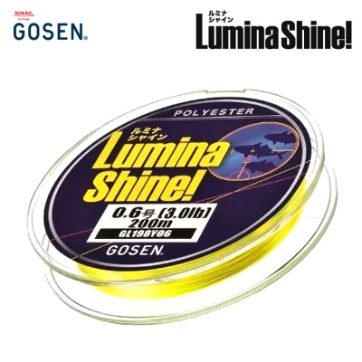 Gosen LUMINA SHINE Yellow | Fluorescent polyester line 200m