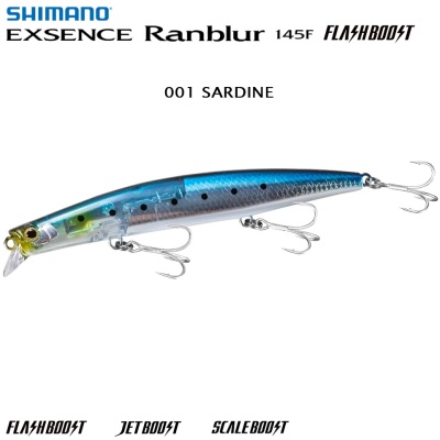 Shimano Exsence Ranblur 145F Flash Boost | 001 SARDINEShimano Exsence Ranblur 145F Flash Boost | 001 SARDINE