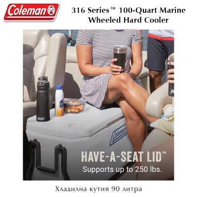 Coleman 316 Series™ 100-Quart Marine Wheeled Cooler