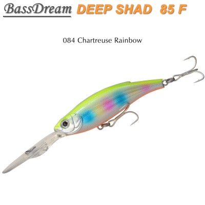 BassDream Deep Shad 85F | 084 Chartreuse Rainbow