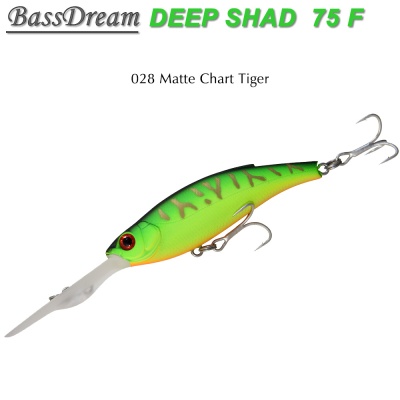 BassDream Deep Shad 75F | 028 Matte Chart Tiger