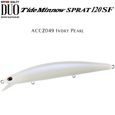 DUO Tide Minnow Sprat 120SF | ACCZ049 Ivory Pearl