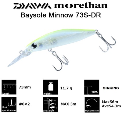 Daiwa Morethan Baysole Minnow 73S-DR