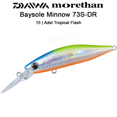 Daiwa Morethan Baysole Minnow 73S-DR | #15 Adel Tropical Flash