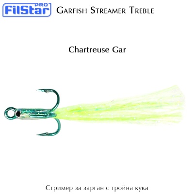 Garfish Streamer Treble | color Chartreuse Gar