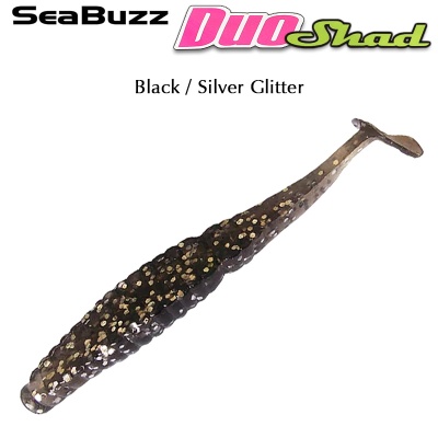 SeaBuzz Duo Shad | Black / Silver Glitter