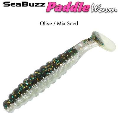SeaBuzz Paddle Worm 4.5cm | Olive / Mix Seed