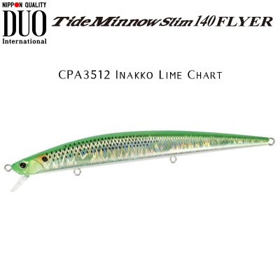 DUO Tide Minnow Slim 140 FLYER | CPA3512 Inakko Lime Chart