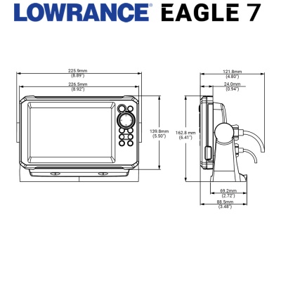 Lowrance EAGLE 7 | 83/200 HDI | Dimensions